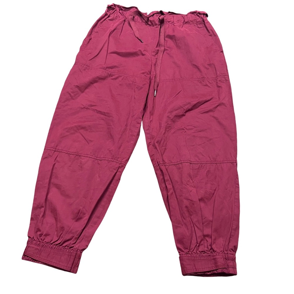 Urban Outfitters Womens Burgundy Paperbag Waist Jogger Pants Maroon Size L